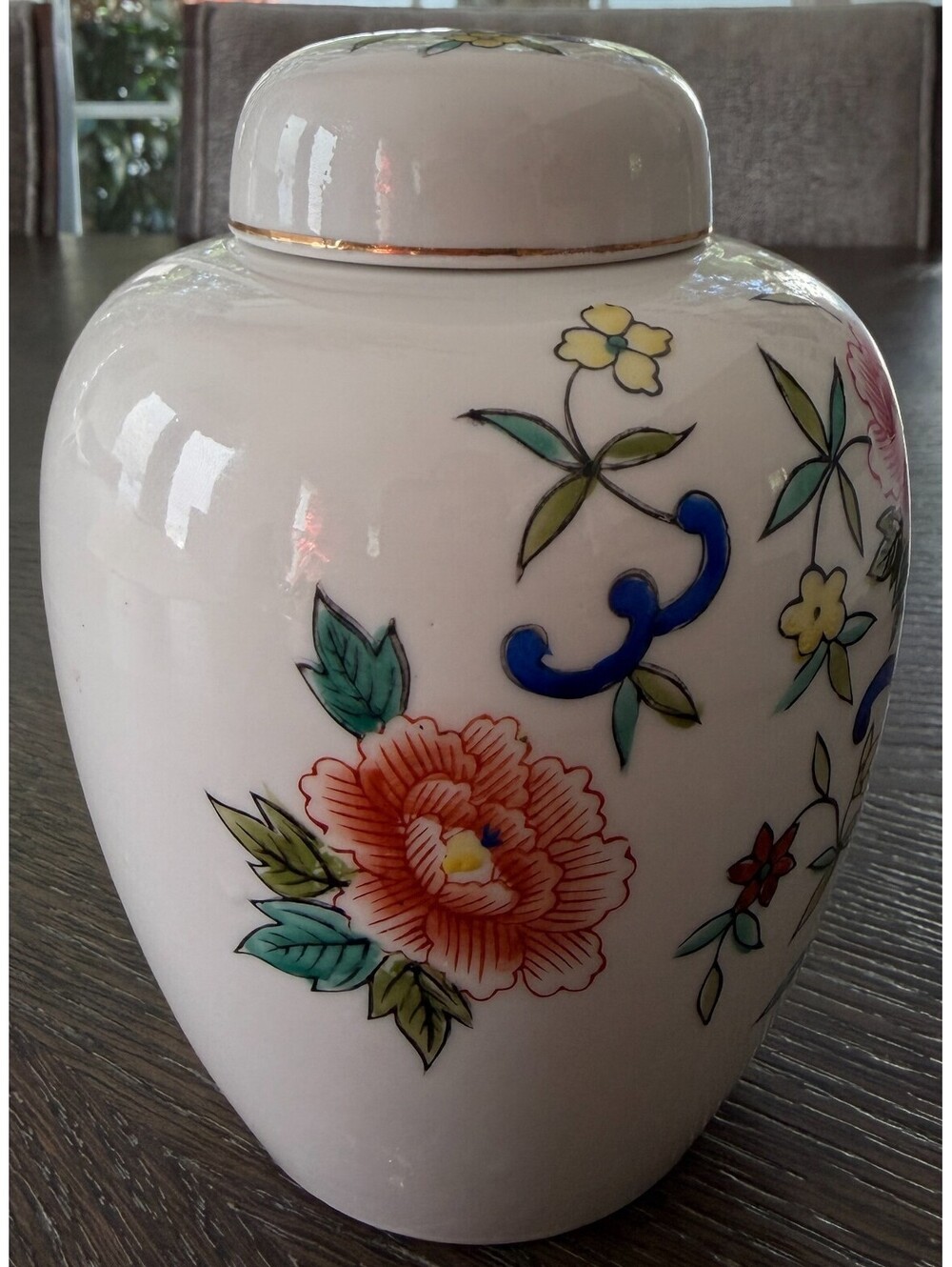 Vintage Andrea by Sadek Porcelain Ginger Jar Pattern 9038 Floral Japan Design